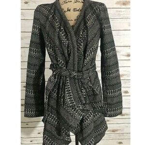 Jack by BB Dakota Black and Grey Open Front Cardigan